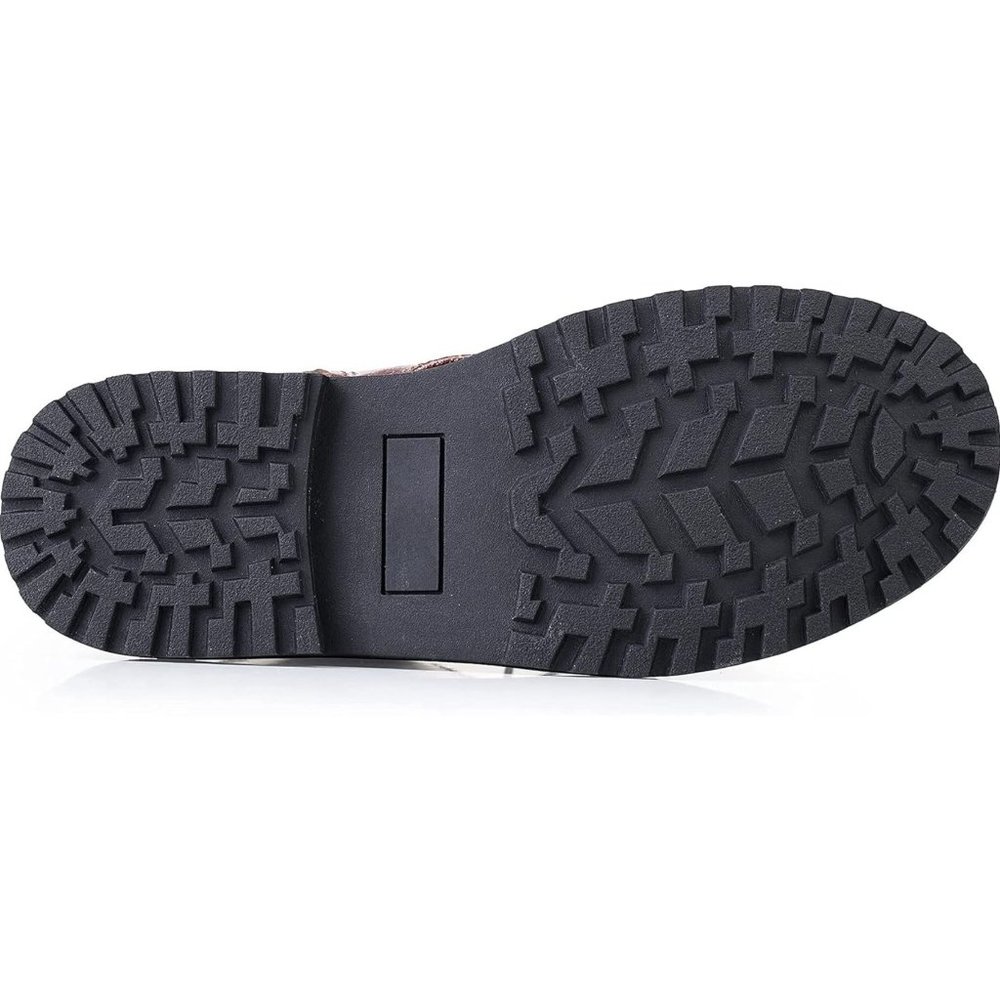 FITORY Kids Girls Brown Gypsophila Glitter Side Zipper Lace Up Ankle Boots US-12 - Picture 6 of 12